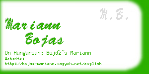 mariann bojas business card